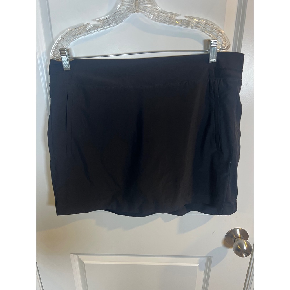 Athleta Women Skort Elastic Ribbed Waistband Black 16